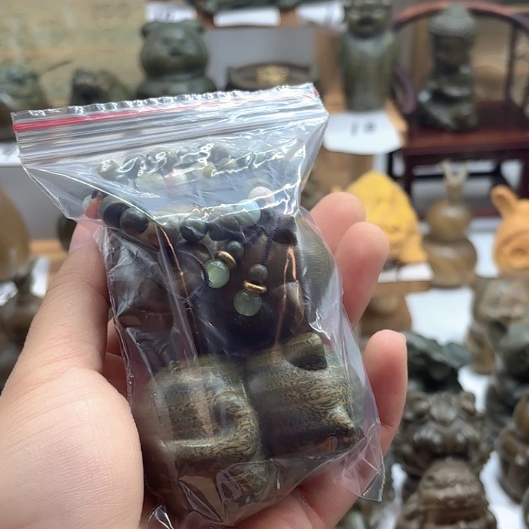 ꧁***꧂木绿檀木无相猫挂链