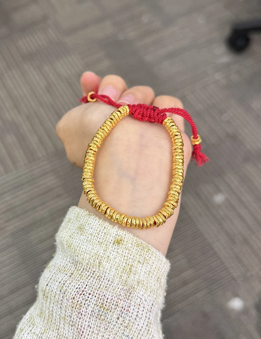 足金999  素盘缠手绳