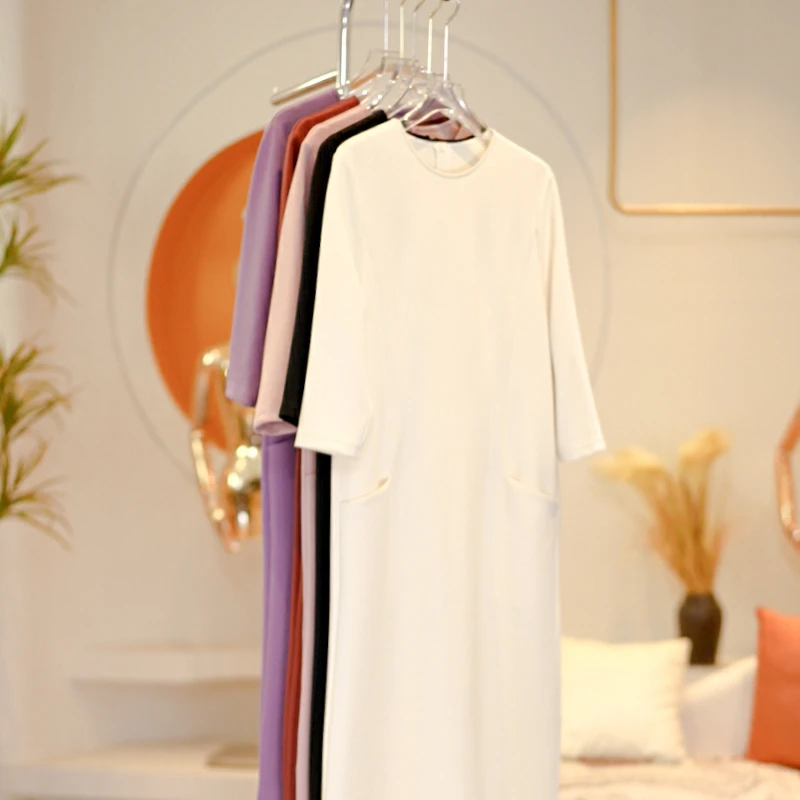 2025新款女装时尚百搭中长裙显瘦简约连衣裙G1CJ91G1879