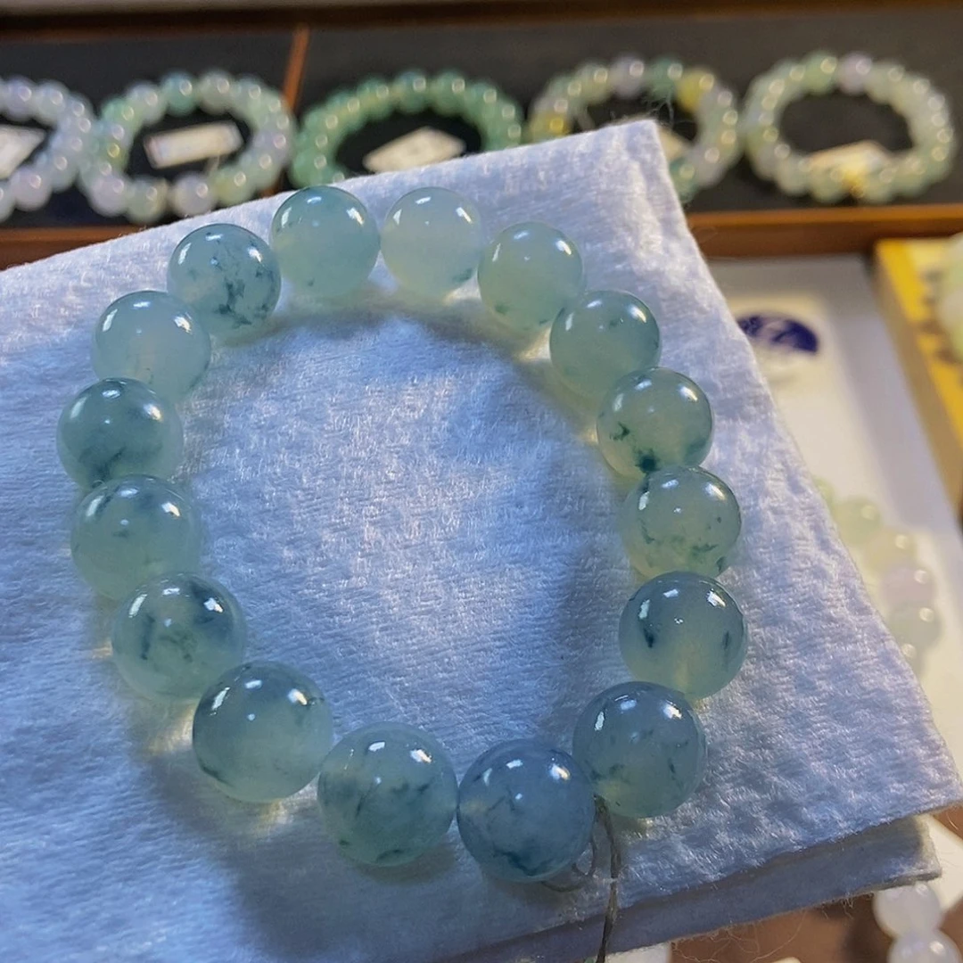 定制翡翠未镶嵌翡翠手串卡12.6