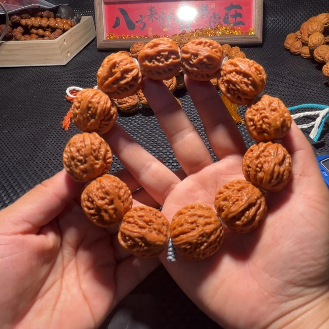 文玩核桃手串西瓜纹磨盘24