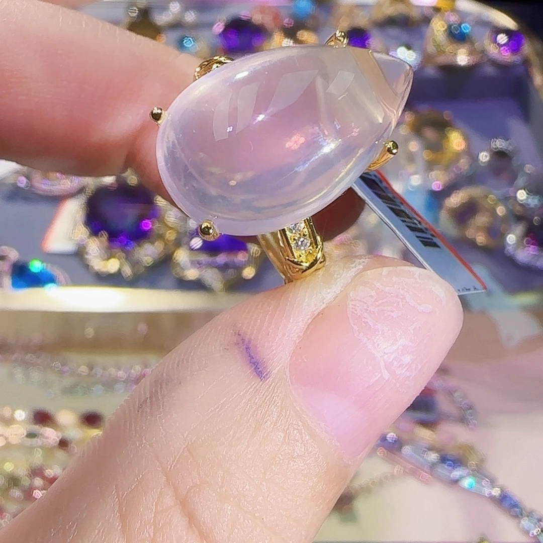 小***卜银S925镶嵌戒指芙蓉石