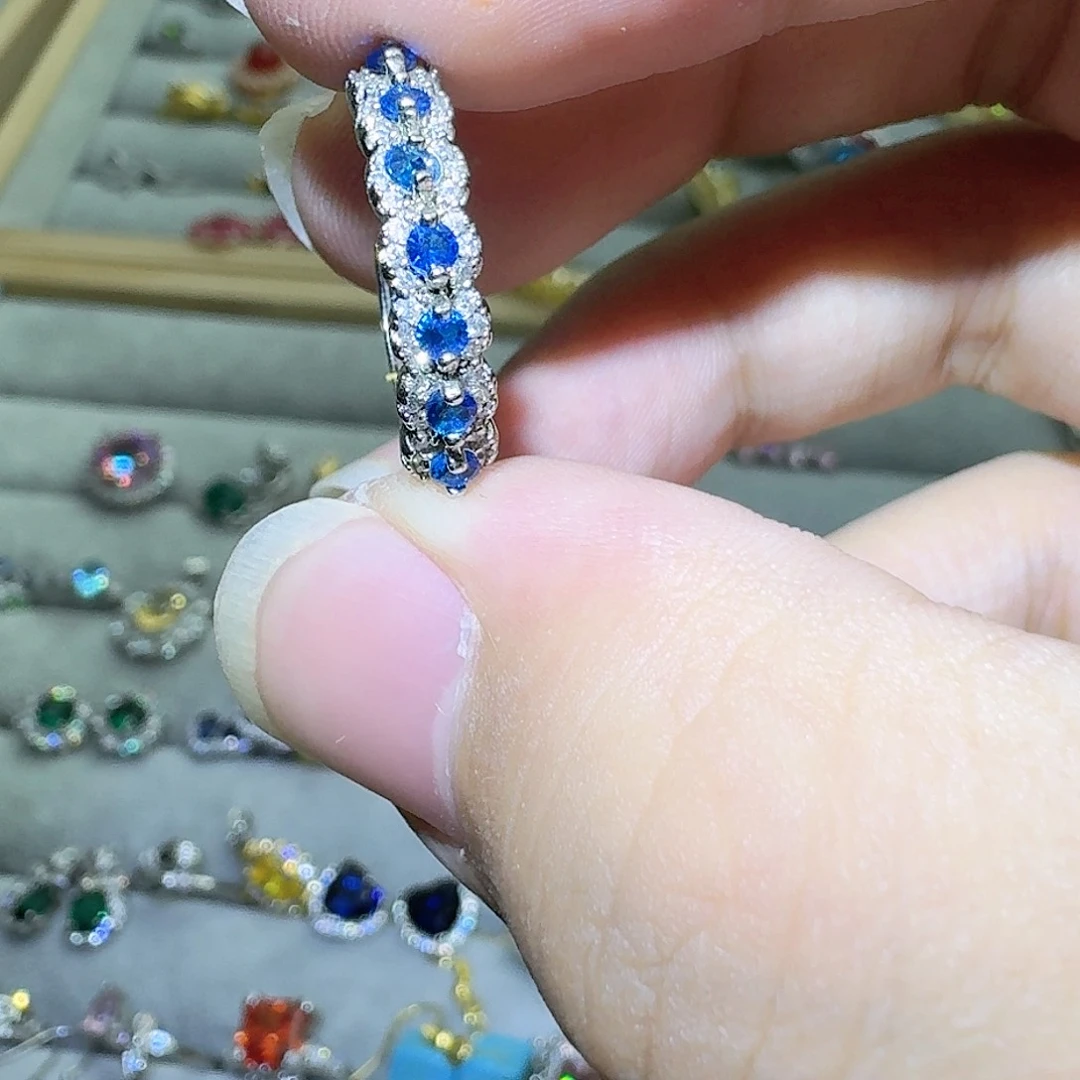 绿水晶戒指银S925镶嵌