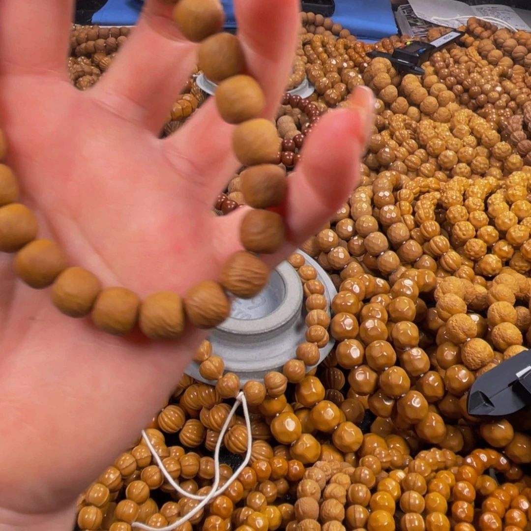 W***X核桃手串/手链猴头核桃微瑕拉丝云锦