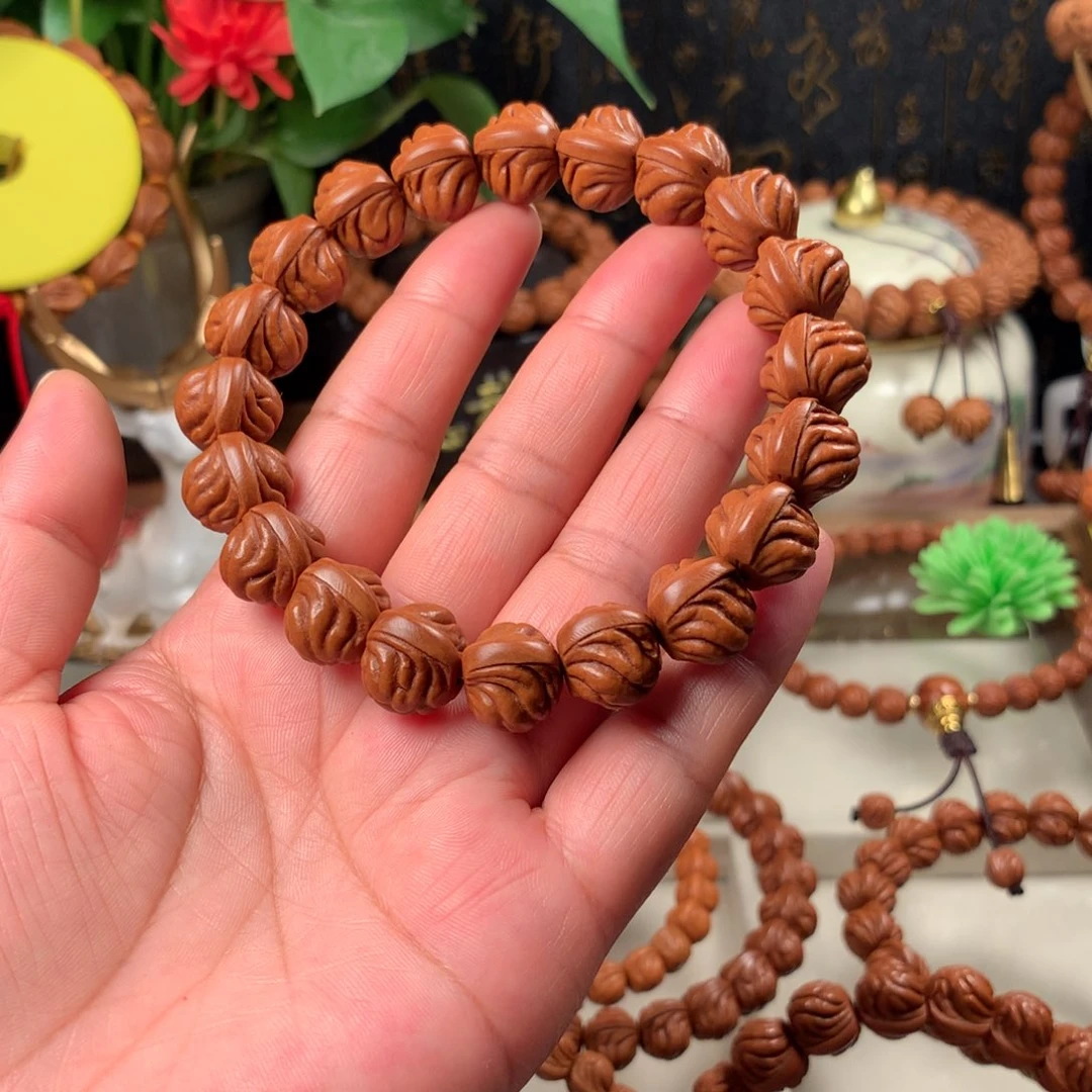 日***方吊坠桃核双脊龙手持14