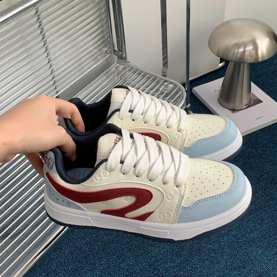 奶油蓝厚底原创面包鞋女2025秋新款百搭小众美式板鞋时尚休闲鞋潮