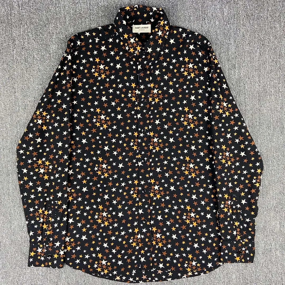99新 YSL/圣罗兰 2507271/39码/星星满印长袖单排扣衬衫
