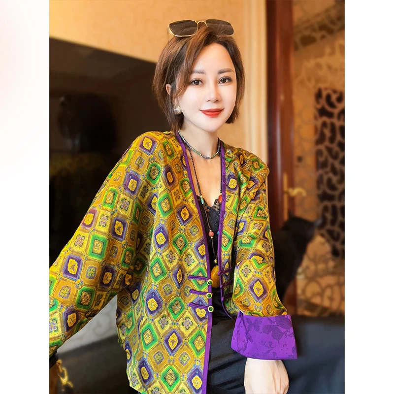 桑蚕丝双面穿新中式外套精致气质女装上衣25091611