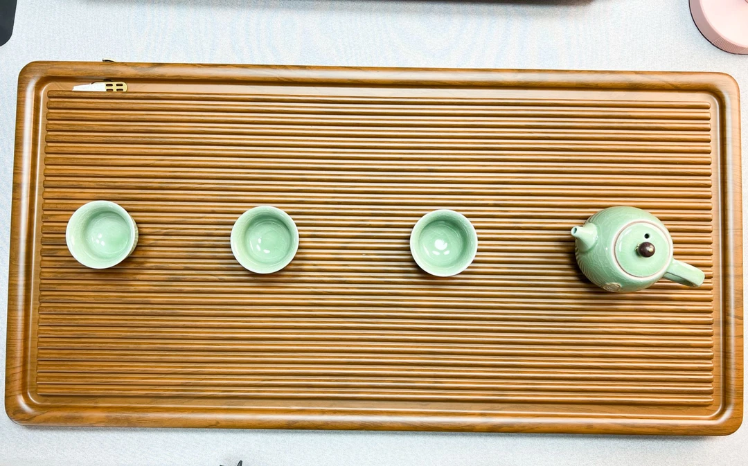 直条【尺寸80*40*3cm】  黄色实木茶盘