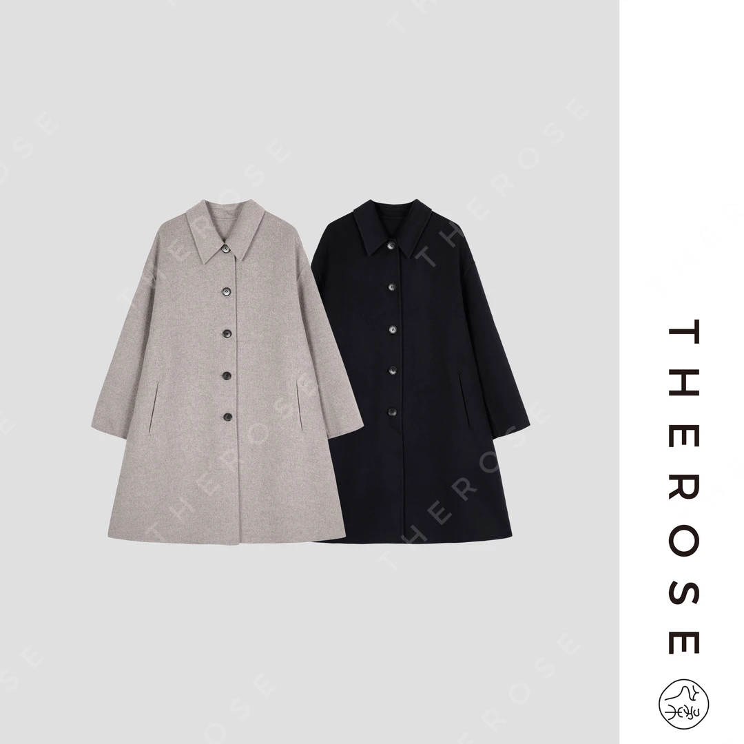 之柔【大魔术师】L*P静奢风羊绒廓形大衣百搭气质休闲女士长款外套