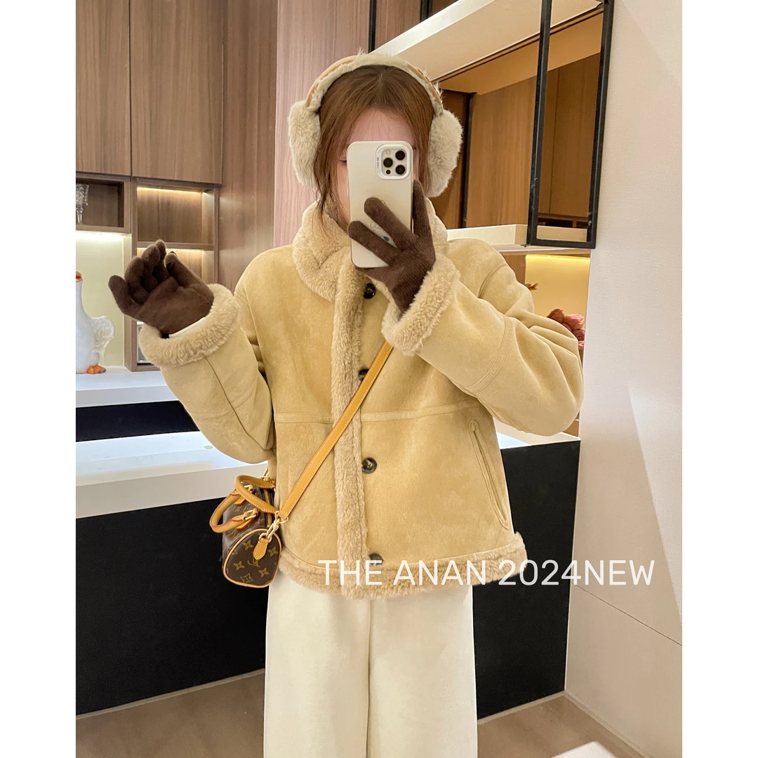 【ANAN】布朗尼~秋冬加厚毛毛外套AN-K10