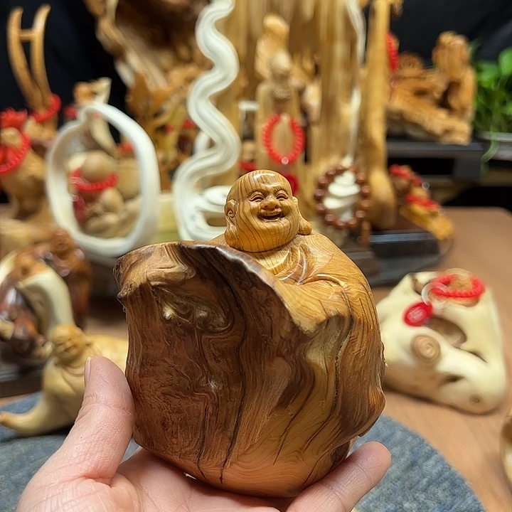 非洲檀香无事牌崖柏手工摆件把件太行崖柏陈化摆件