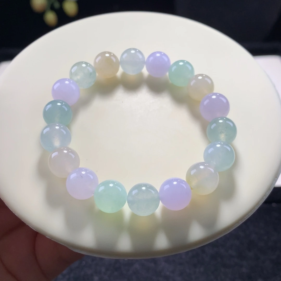 未镶嵌手串翡翠卡10奶糖串