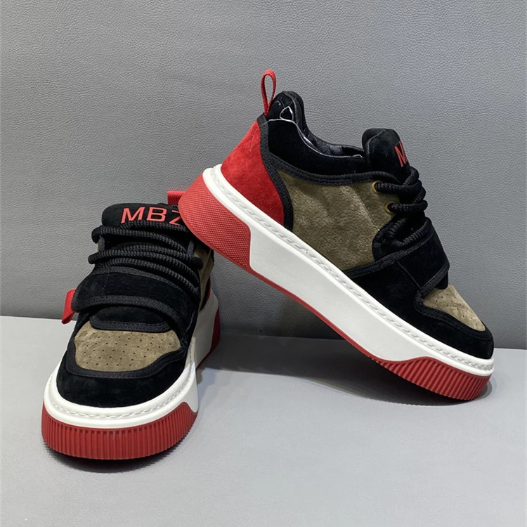 男鞋2024秋冬新款翻毛皮高帮保暖舒适百搭厚底运动时尚休闲潮牌鞋