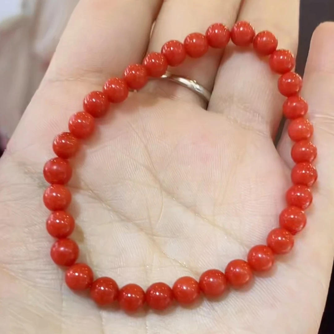 天然宝石红珊瑚手串