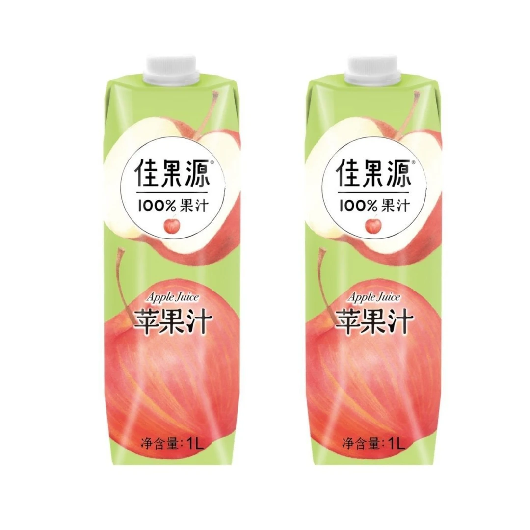 【临期】【2瓶】临期佳果源100%果汁苹果汁聚会聚餐1L*2瓶大瓶装饮料