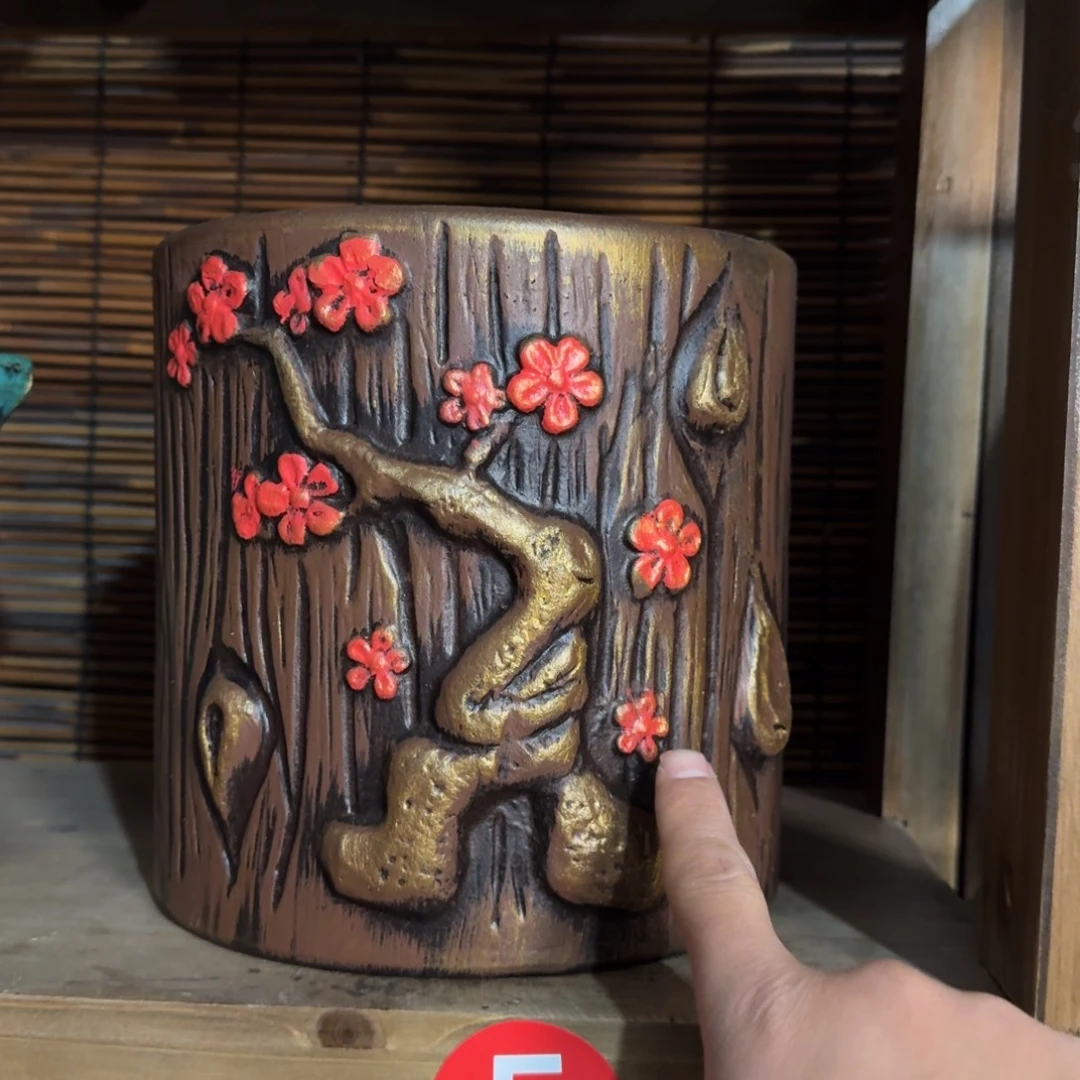 带孔高端浮雕花盆炸炸炸炸