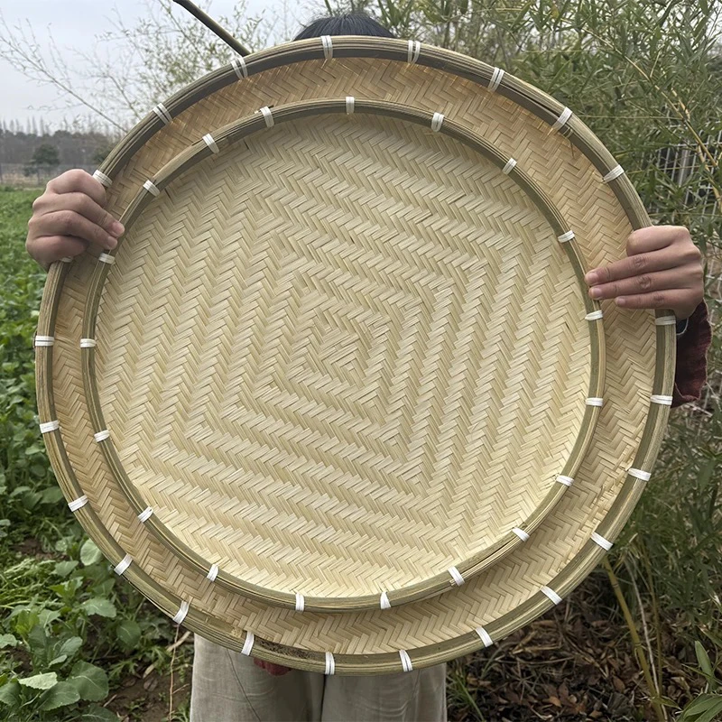 01竹编菱纹簸箕家用晾晒50/60厘米