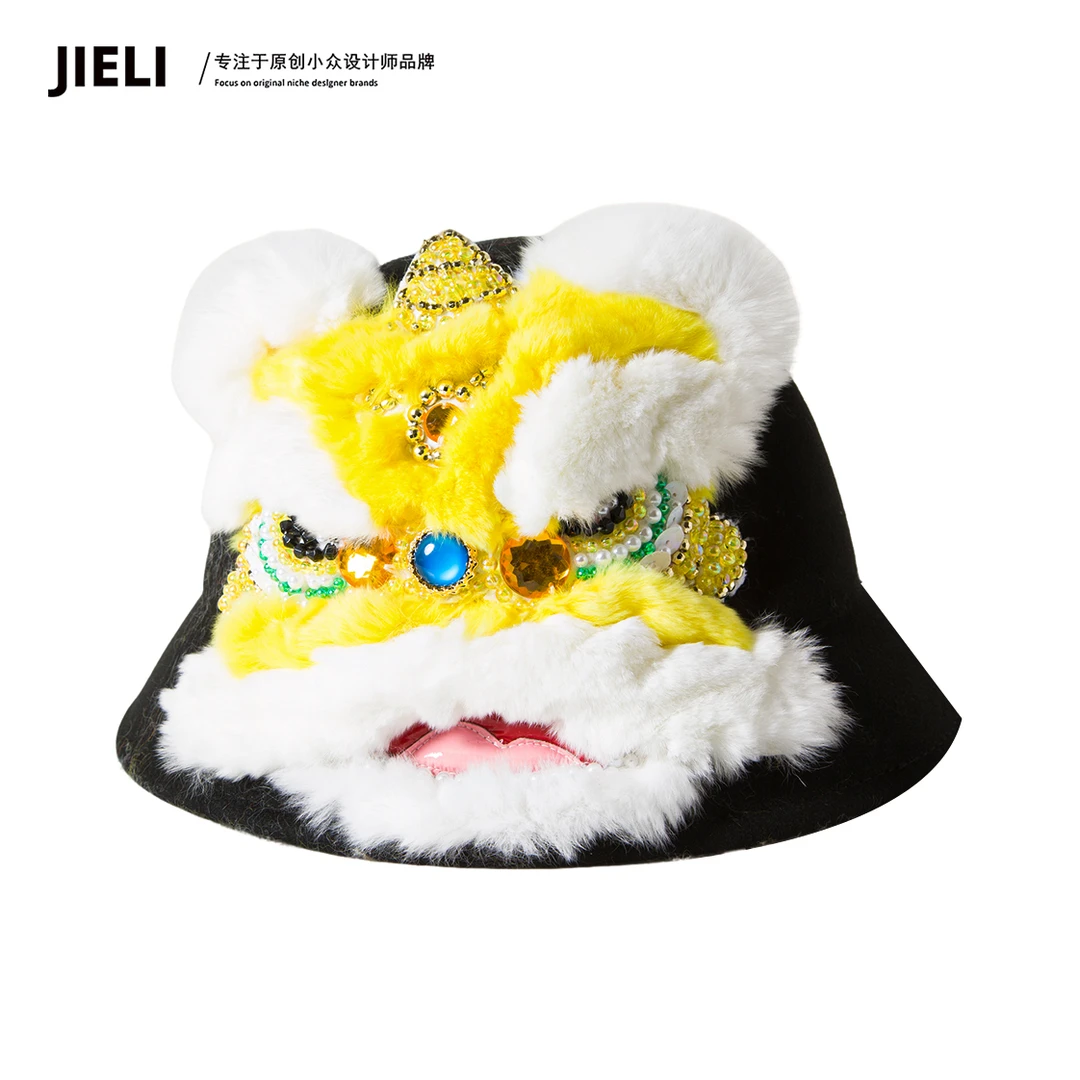 JIE LI/街力设计师时尚手工钉珠立体帽子女T10163