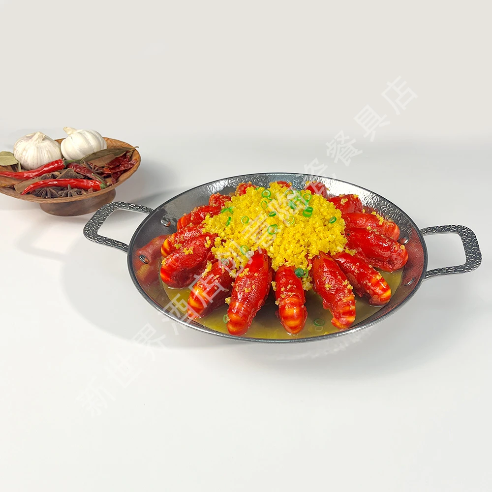 创意锤纹经典双耳不锈钢酒精炉加热干锅酒店家用品质好物高档餐具