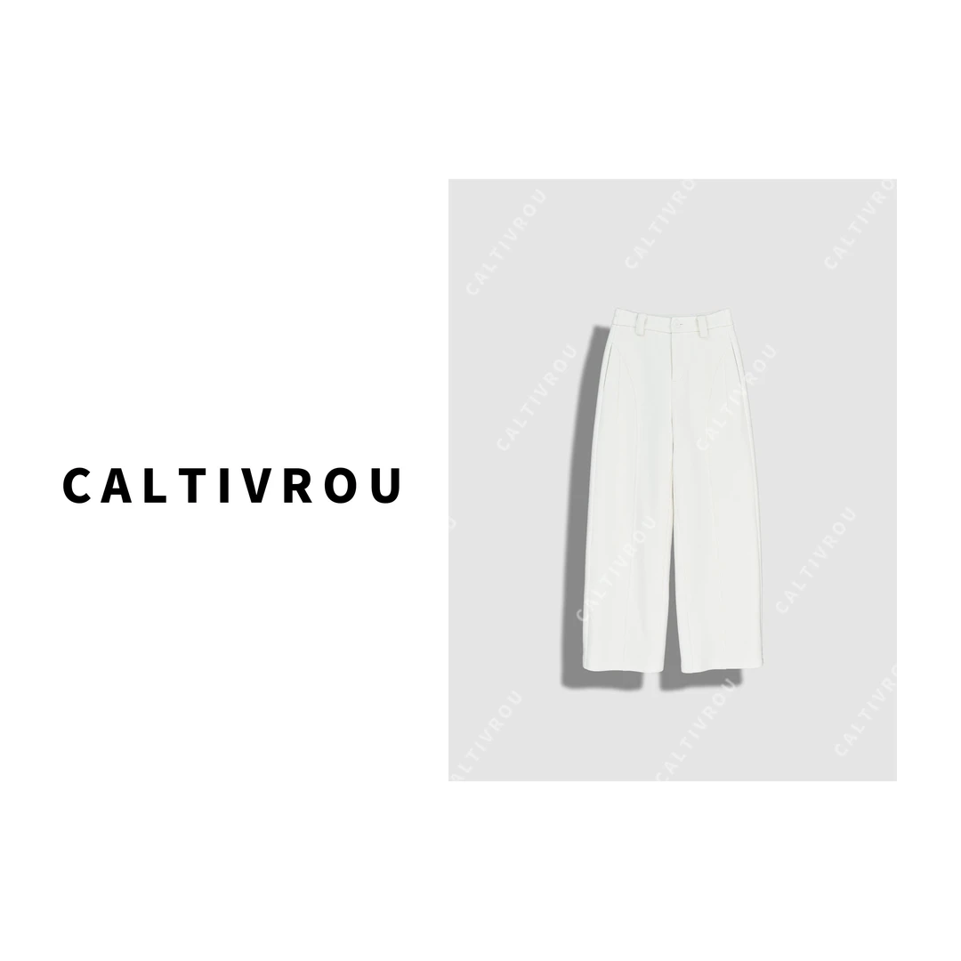 【霖霖】时尚高腰显瘦百搭休闲直筒阔腿裤-K20376