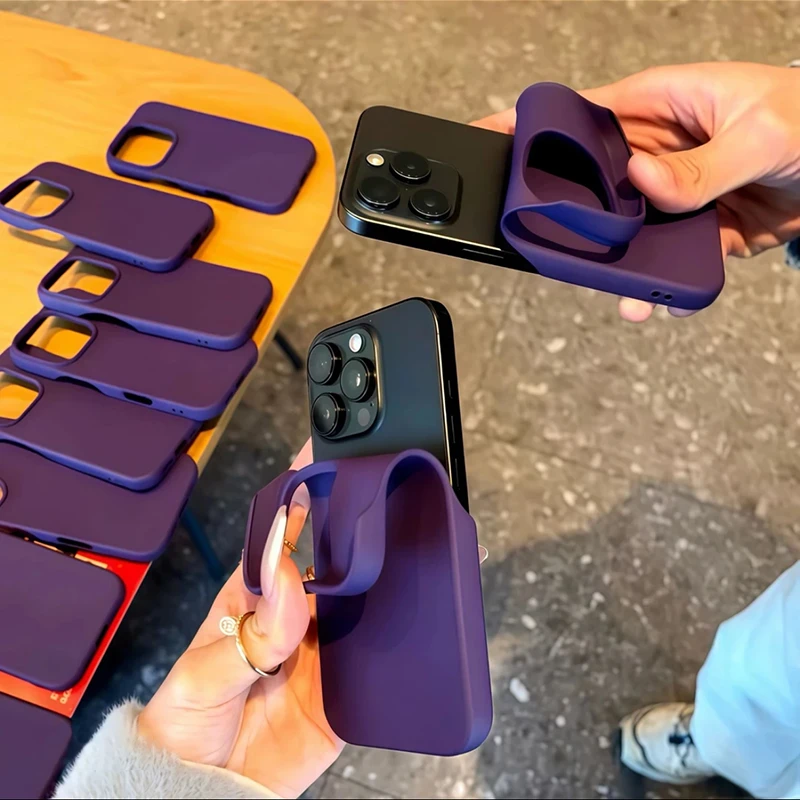 奥菲顿ins简约纯色适用iPhone16promax半包苹果手机壳肤感13/12套