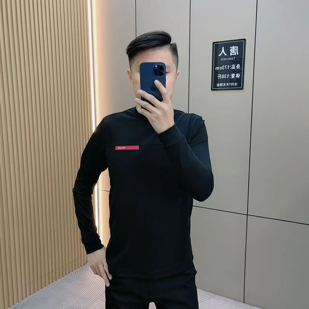 【唐人服饰】2025春夏季新款男士T恤小衫长袖商务休闲百搭时尚33657