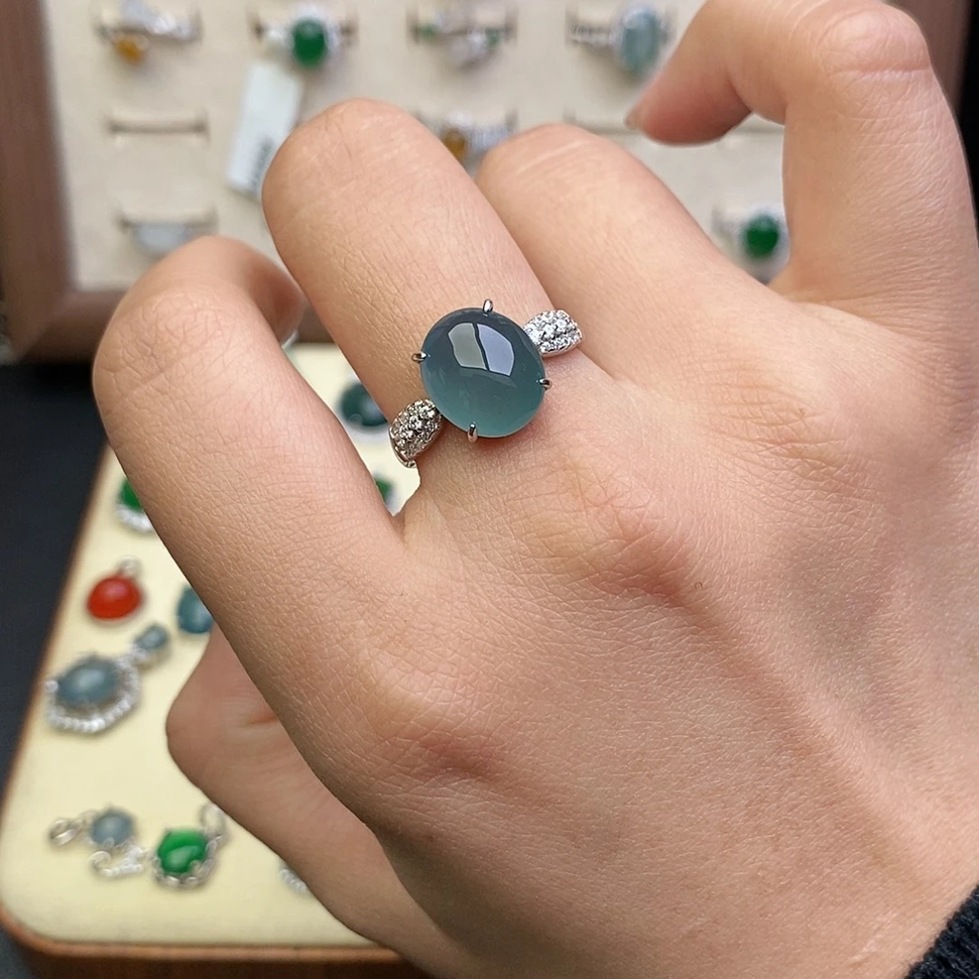 知***～翡翠银S925镶嵌戒指