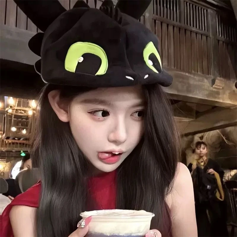 奇妙之旅小黑无牙仔环球同款可爱平替男女驯龙高手周边cos帽子