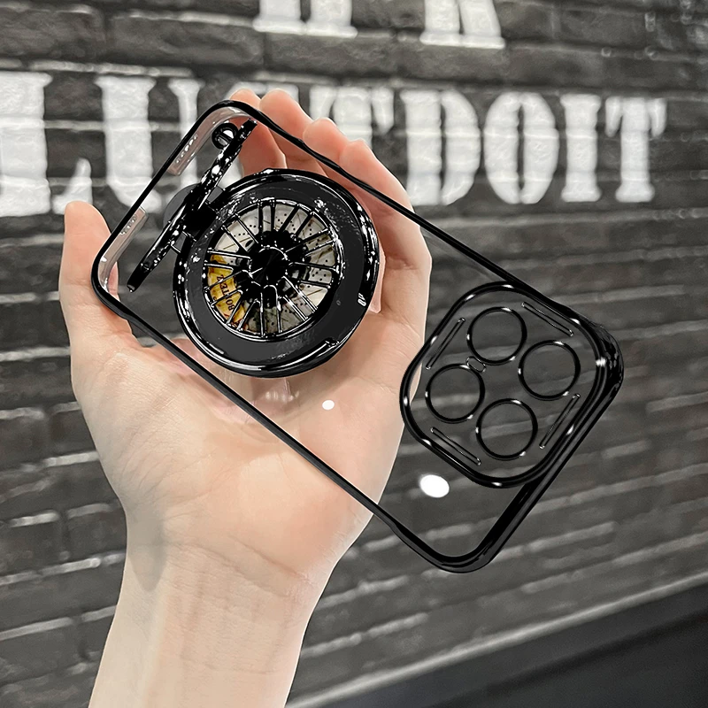 适用iqoo13手机电镀无边框陀螺支架轻薄透明防摔手机壳