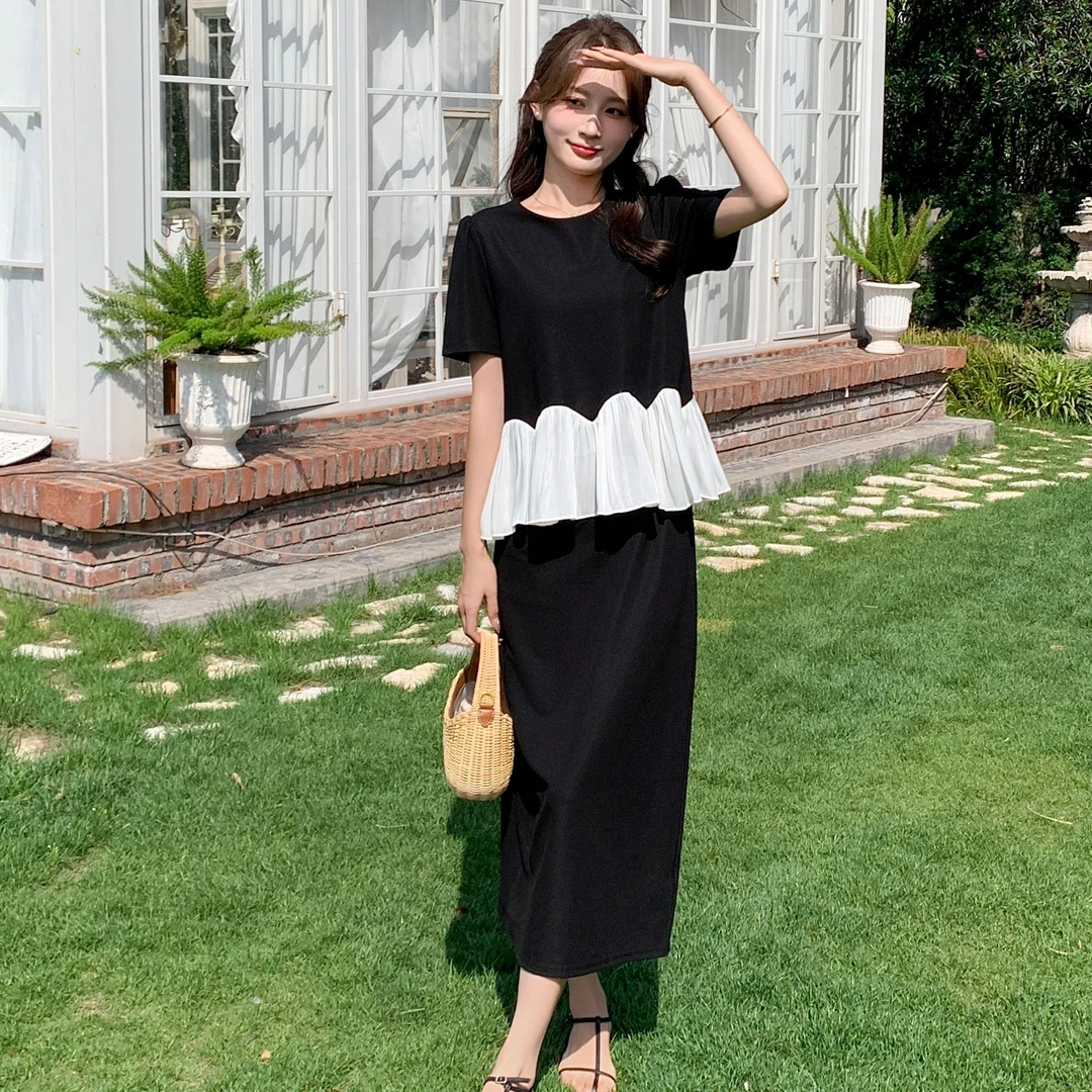 DS52675回味依衣高级感时尚设计师款假两件连衣裙