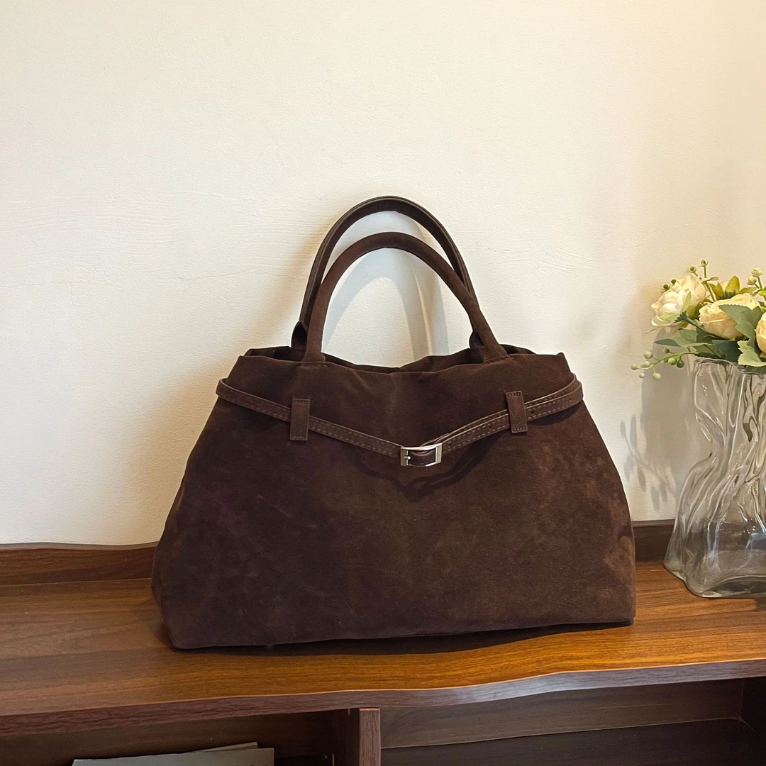 女士包包网红同款手提托特包复古手拎磨砂麂皮豹时尚气质网红同款