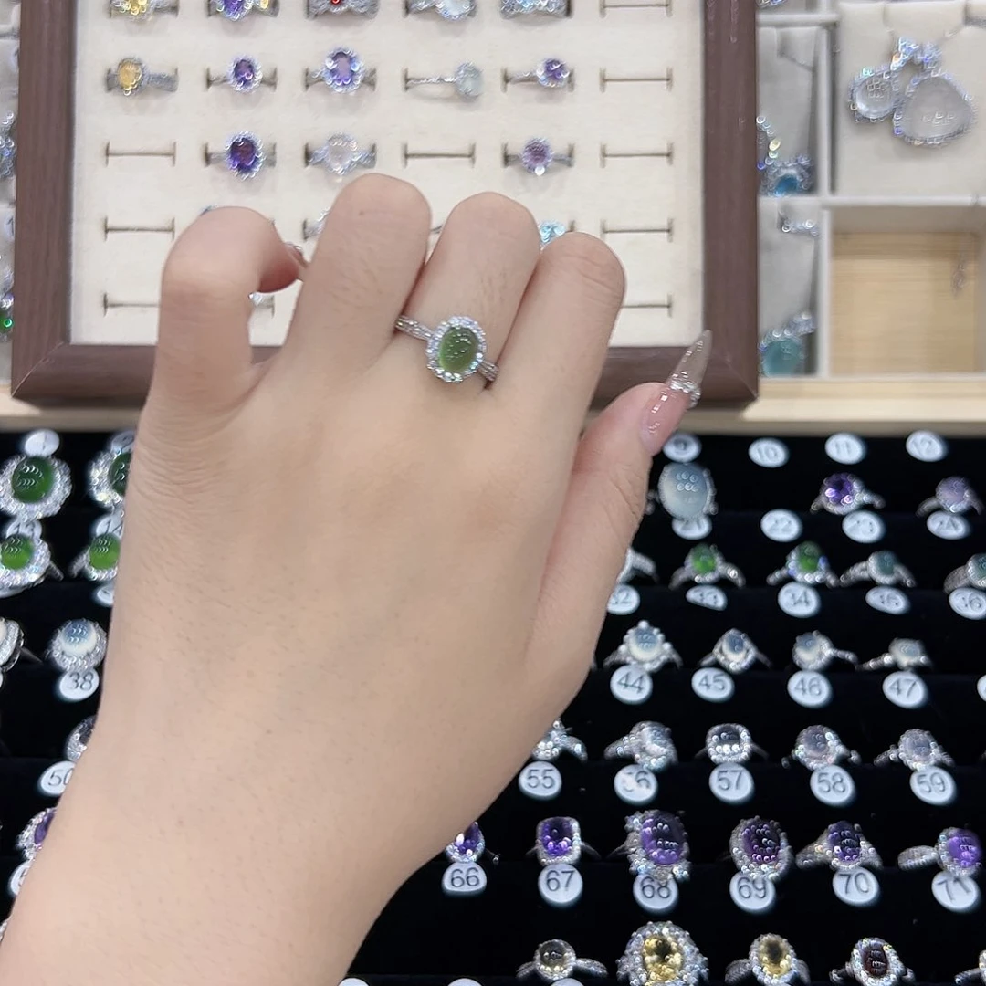 水晶戒指银S925镶嵌