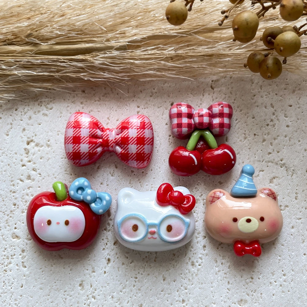 卡通苹果领结樱桃kitty3D立体水杯贴纸中控显示屏贴电动车车载贴