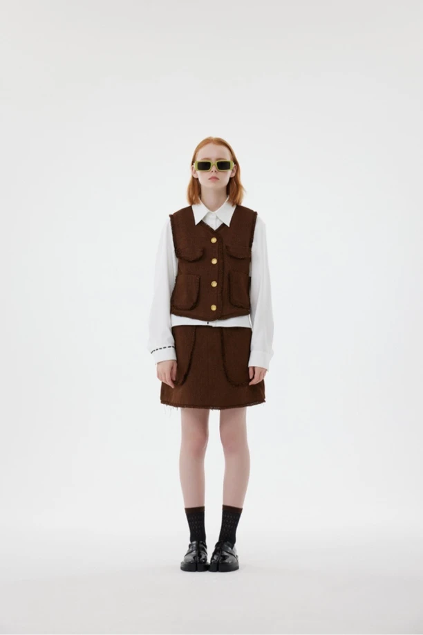 Hi TO Hi  咖色口袋半裙（No退No换）