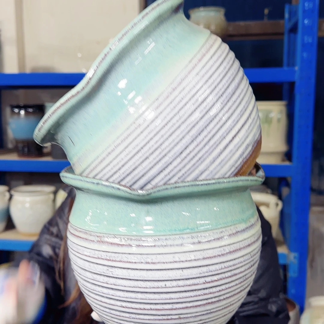 紫砂花盆高17口20