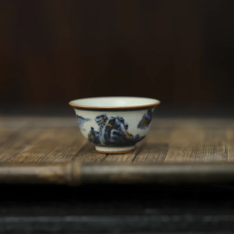 【福器】描金松针山水-朴云堂-小杯-30ml（朴杯0259）