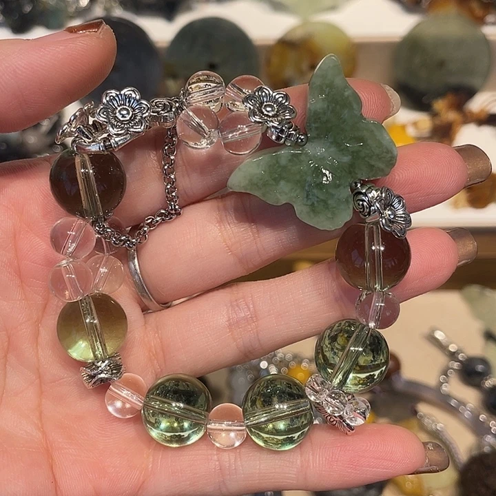 蛇纹石玉合金颈饰