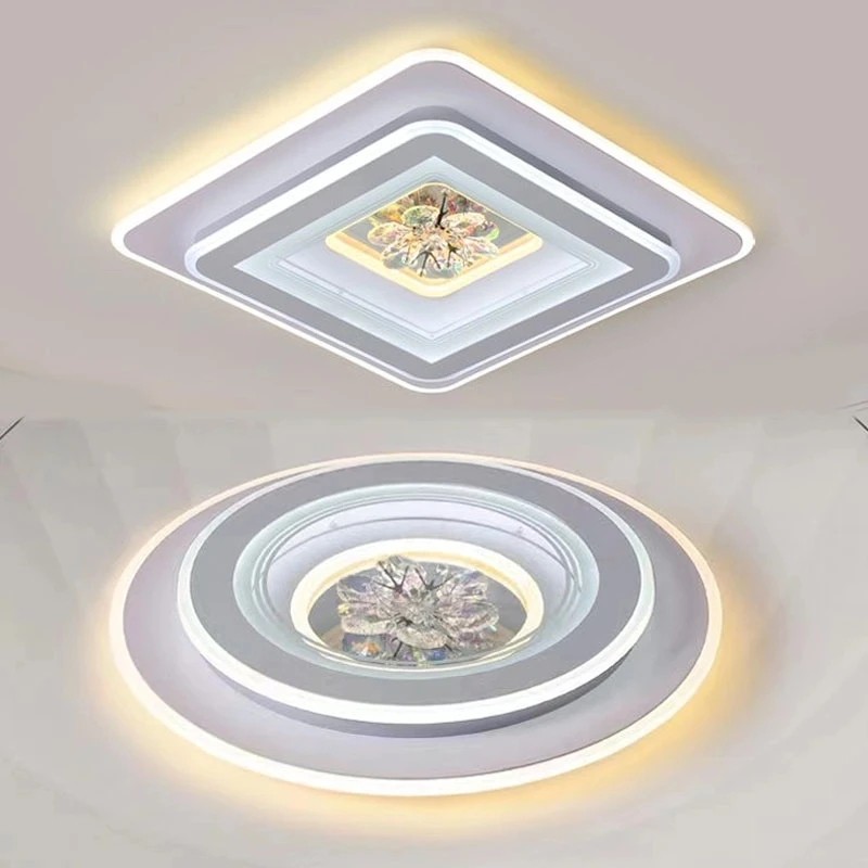 水晶灯新款卧室灯led吸顶灯简约高亮餐厅灯房间灯主卧室吸顶灯