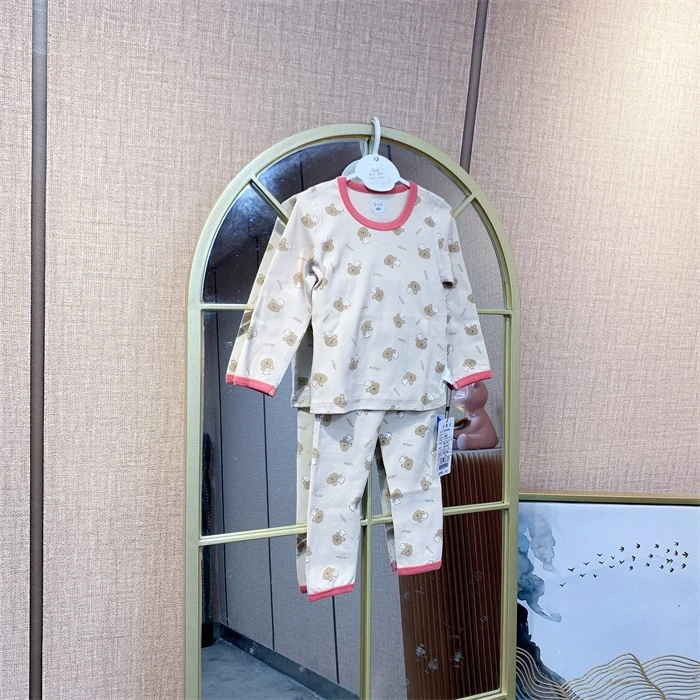 AJ089    宝宝米色秋衣套装