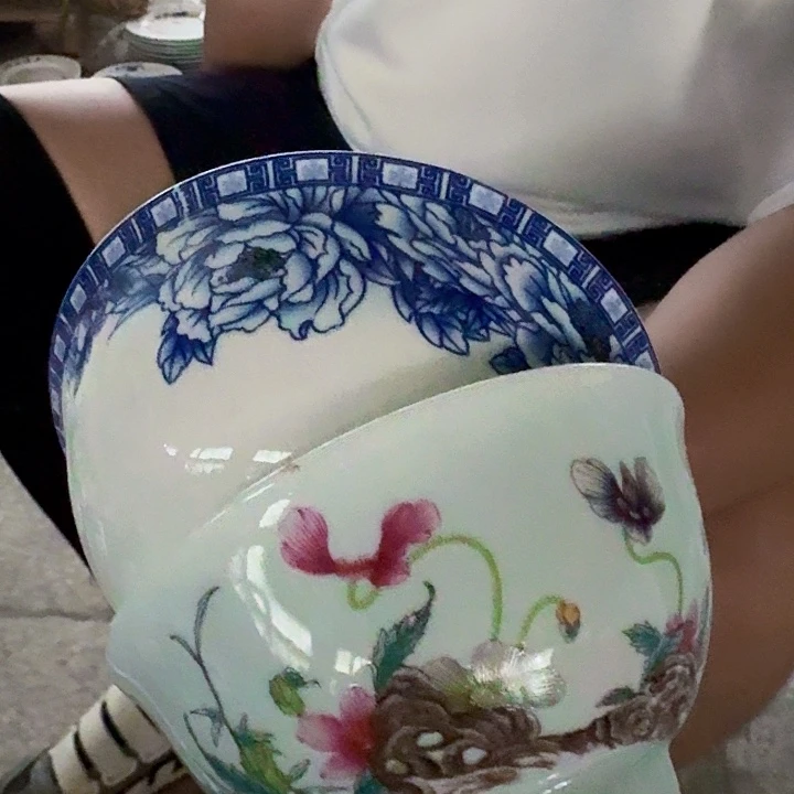 景德镇高温4.75寸米饭碗花面随机2个
