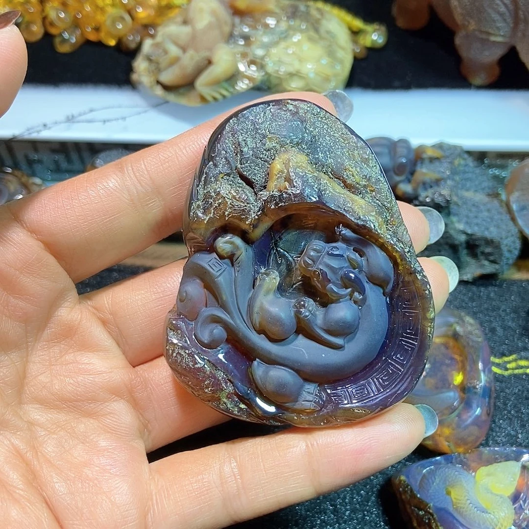 未镶嵌颈饰琥珀缅甸天然琥珀