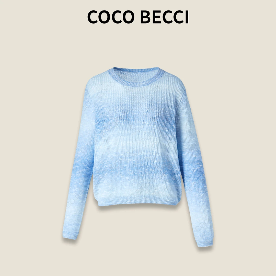 COCO BECCI【晴天】渐变扎染设计师套头毛衣女YT25LS330001