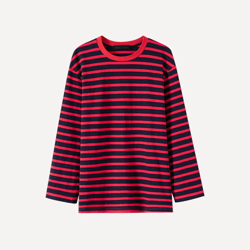 4NCT045【贵姐NICOLE】设计师高端定制时尚气质长袖条纹衫