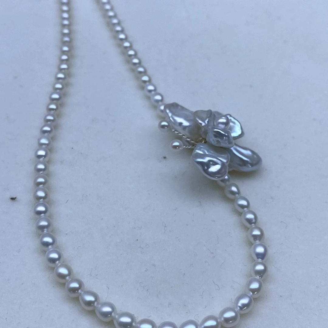 简***爱合金淡水珍珠项链