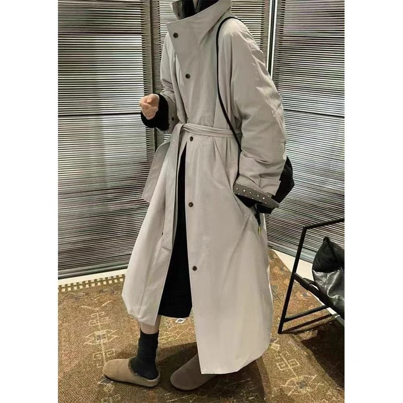 韩系立领长款风衣羽绒服5570