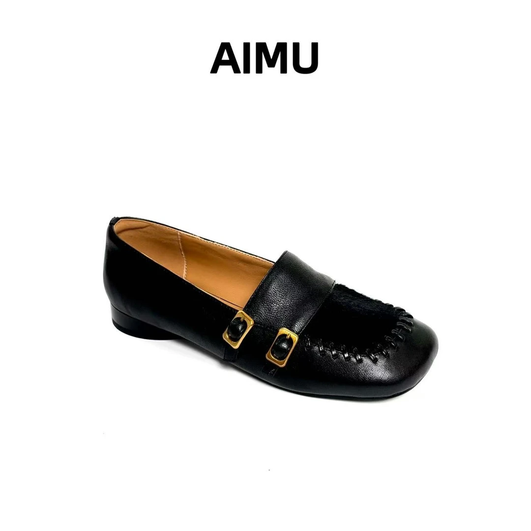 平底通勤单鞋英伦风女鞋子2025年春秋季新款黑色工作鞋浅口豆豆鞋