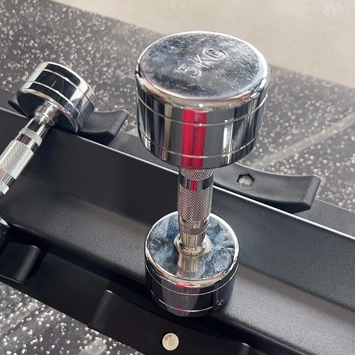 全新电镀纯钢哑铃小头5公斤一对