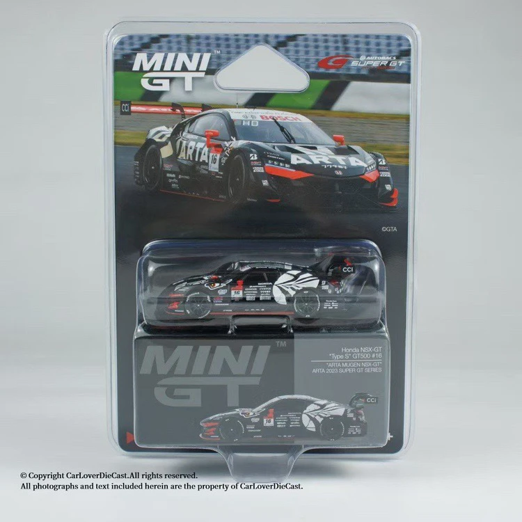 MINIGT 787本田NSX GT500黑白拉花 挂卡 合金车模收藏摆件