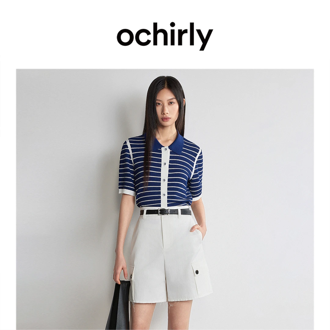 OCHIRLY/欧时力秋季新款「尤莱特」短袖针织小香风外套精致松弛感